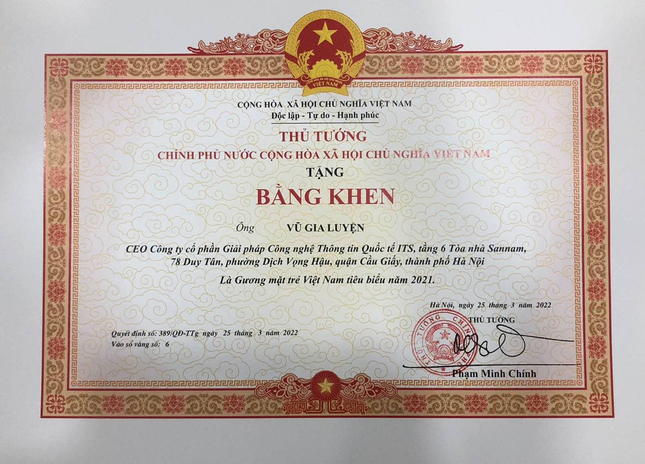 Bằng khen của Thủ tướng Chính phủ