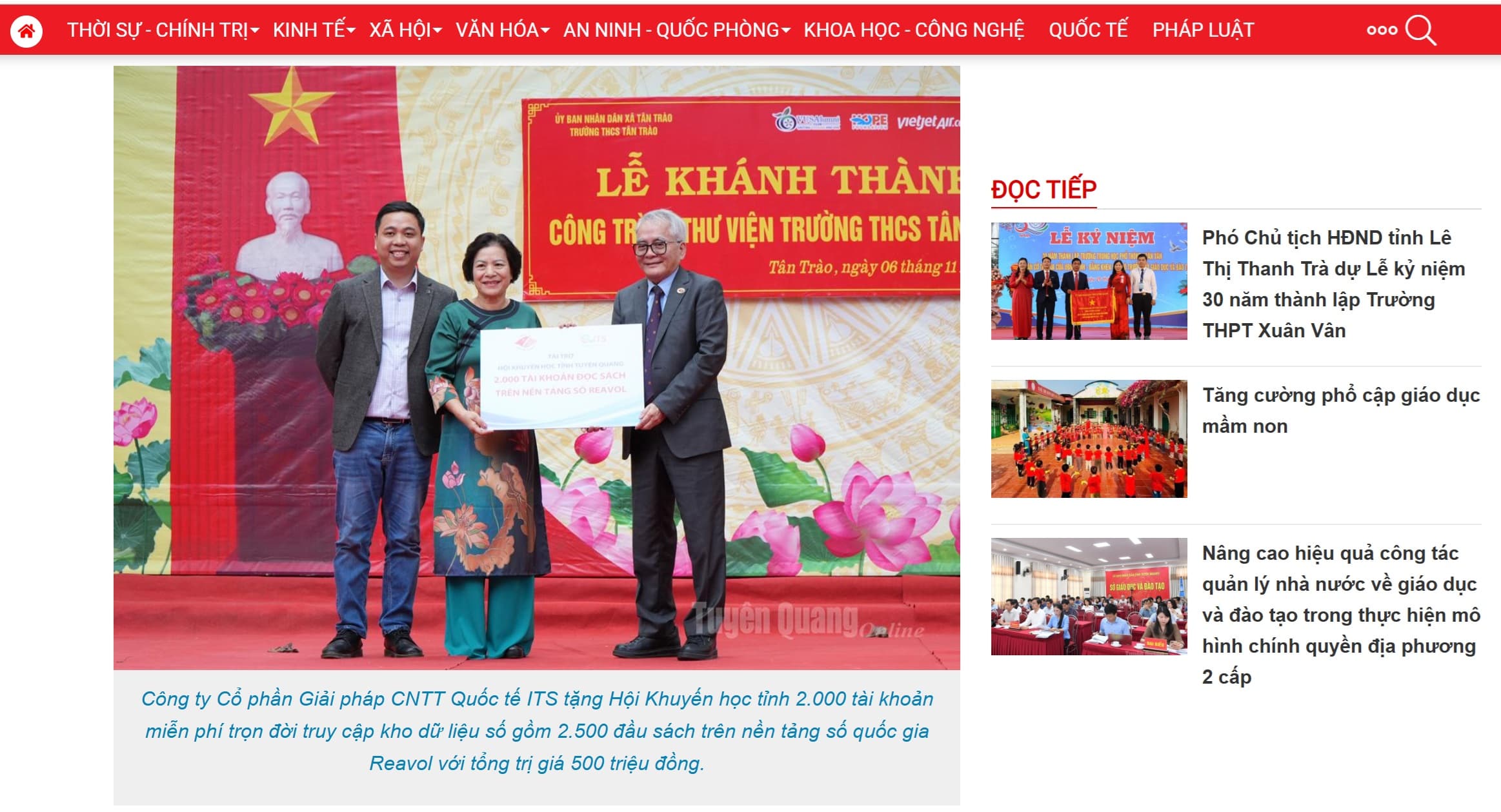 Thăm và tặng quà Hội Khuyến học tỉnh Tuyên Quang