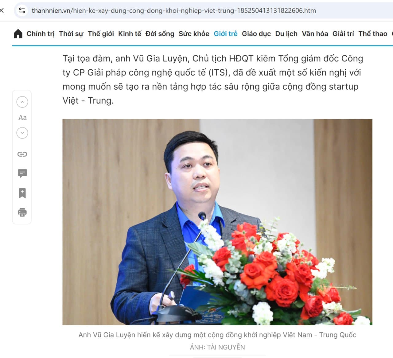 Trên báo Thanh Niên